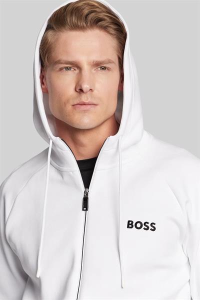 Boss Saggy 1 Erkek Fermuarlı Sweatshirt Beyaz 100