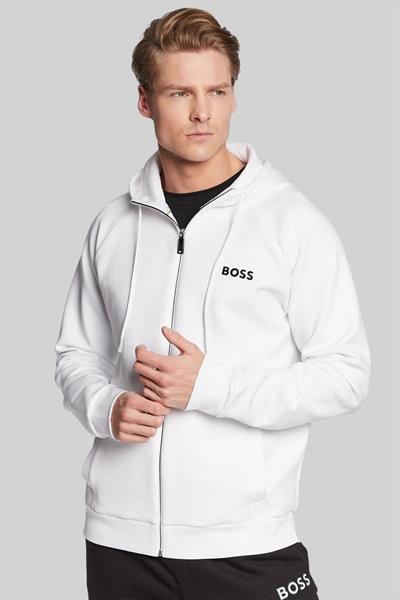 Boss Saggy 1 Erkek Fermuarlı Sweatshirt Beyaz 100