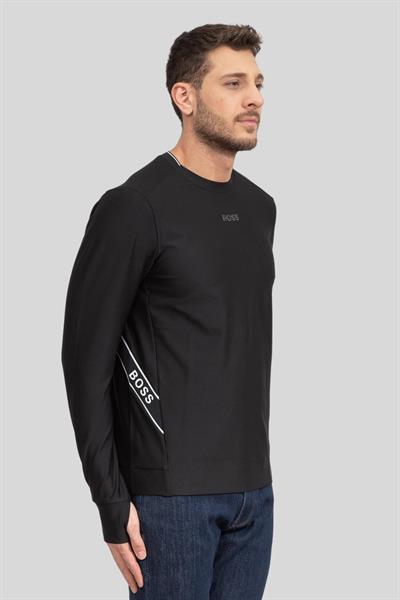 Boss Salbo Bisiklet Yaka Erkek Sweatshirt Siyah