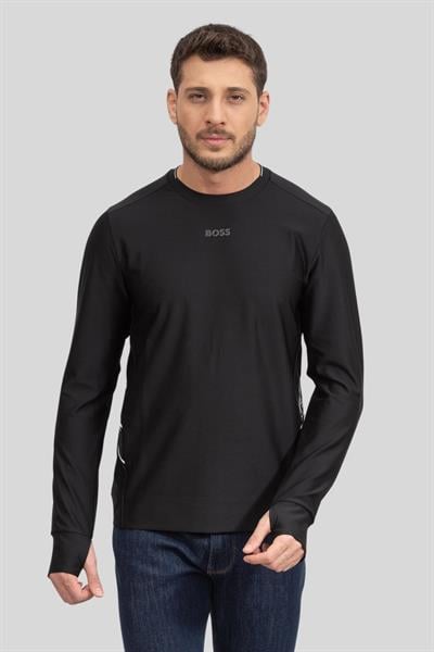 Boss Salbo Bisiklet Yaka Erkek Sweatshirt Siyah