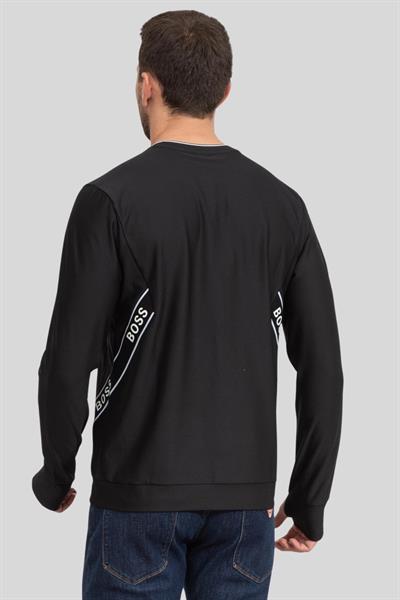 Boss Salbo Bisiklet Yaka Erkek Sweatshirt Siyah