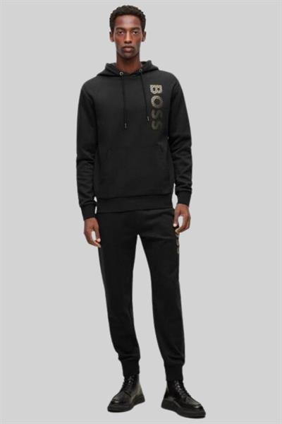 Boss Seeger Kapüşonlu Cepli Erkek Sweatshirt Siyah