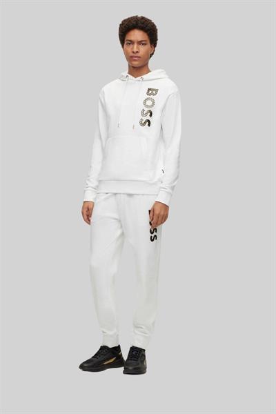 Boss Seeger Kapüşonlu Cepli Erkek Sweatshirt Beyaz 100