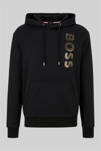 Boss Seeger Kapüşonlu Cepli Erkek Sweatshirt Siyah