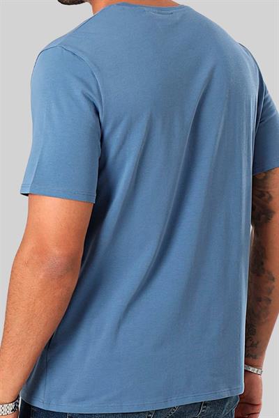 Boss Şeritli Streç Regular Fit Erkek T-Shirt Mavi 478