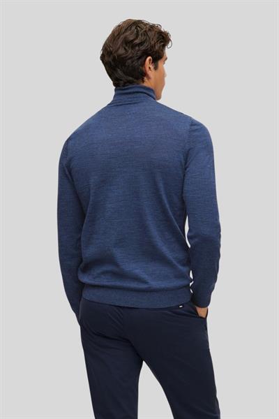 Boss Slim Fit Balıkçı Yaka Erkek Kazak Mavi 438