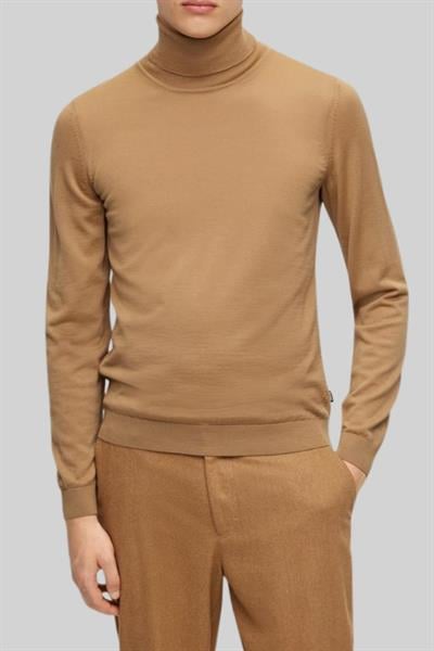 Boss Slim Fit Balıkçı Yaka Erkek Kazak Bej 260