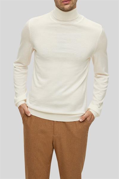 Boss Slim Fit Balıkçı Yaka Erkek Kazak Krem 131