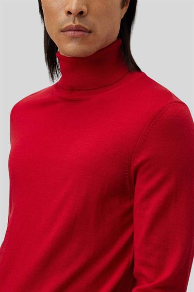 Boss Slim Fit Balıkçı Yaka Erkek Kazak Kırmızı