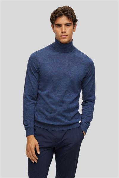 Boss Slim Fit Balıkçı Yaka Erkek Kazak Mavi 438