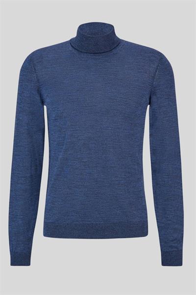 Boss Slim Fit Balıkçı Yaka Erkek Kazak Mavi 438