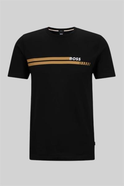 Boss Slim Fit Bisiklet Yaka Erkek T-Shirt Siyah