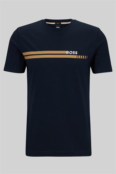 Boss Slim Fit Bisiklet Yaka Erkek T-Shirt Lacivert 404