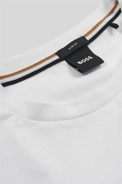 Boss Slim Fit Bisiklet Yaka Erkek T-Shirt Beyaz 100