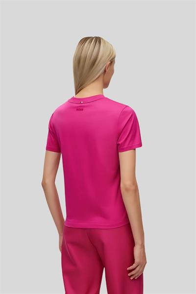 Boss Slim Fit Bisiklet Yaka Kadın T-Shirt Pembe 674