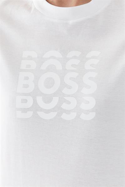 Boss Slim Fit Bisiklet Yaka Kadın T-Shirt Beyaz 100