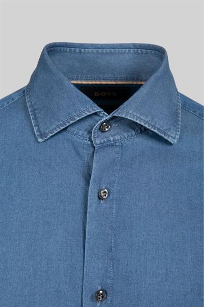 Boss Slim Fit Erkek Jean Gömlek Mavi 460