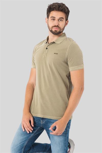 Boss Slim Fit Erkek Polo Yaka T-Shirt Haki 336