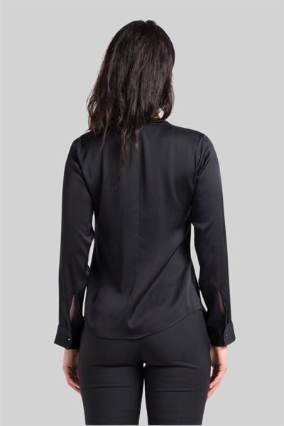 Boss Slim Fit Kadın Yuvarlak Yakalı Bluz Siyah