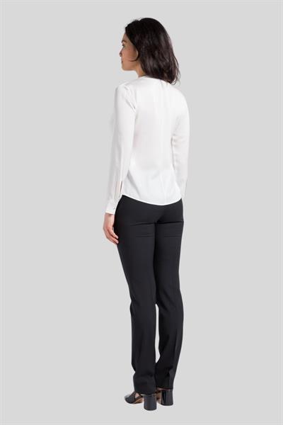 Boss Slim Fit Kadın Yuvarlak Yakalı Bluz Beyaz 112