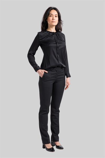 Boss Slim Fit Kadın Yuvarlak Yakalı Bluz Siyah