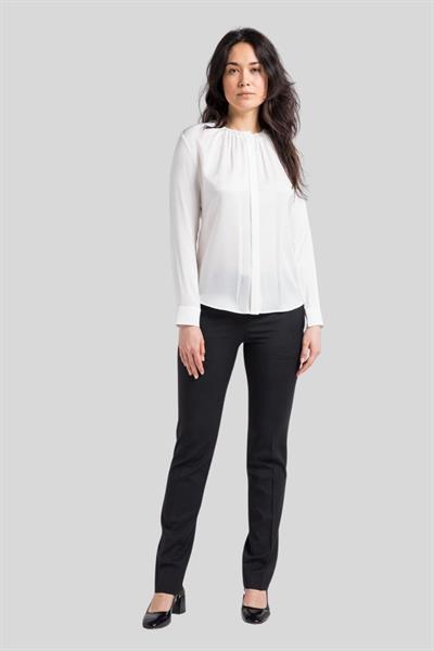 Boss Slim Fit Kadın Yuvarlak Yakalı Bluz Beyaz 112