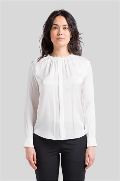 Boss Slim Fit Kadın Yuvarlak Yakalı Bluz Beyaz 112