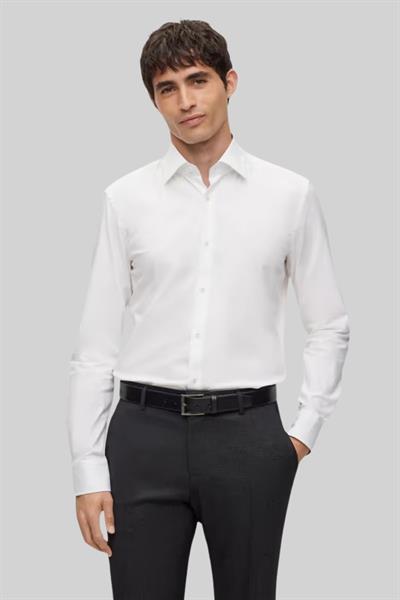 Boss Slim Fit Kent Yaka Erkek Gömlek Beyaz 100