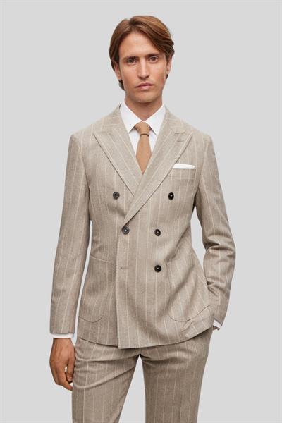 Boss Slim Fit Kruvaze Takım Kahverengi
