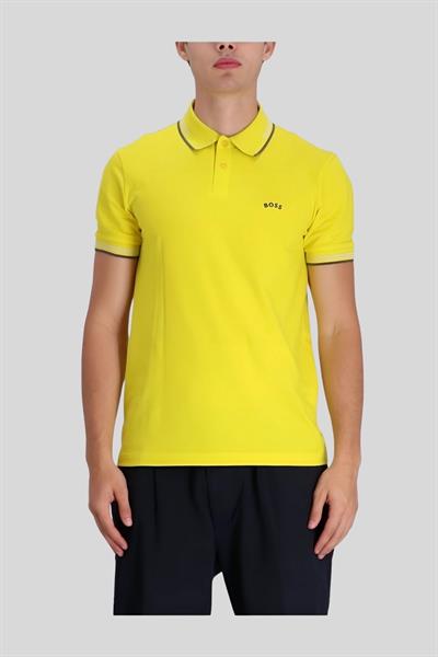 Boss Slim Fit Paul Curved Polo Yaka T-Shirt Sarı