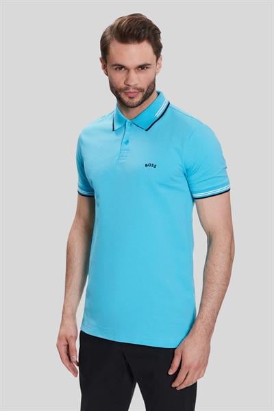 Boss Slim Fit Paul Curved Polo Yaka T-Shirt Mavi 497