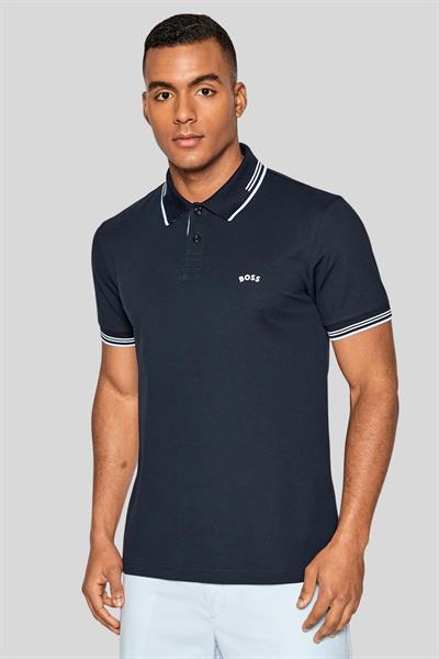 Boss Slim Fit Paul Curved Polo Yaka T-Shirt Lacivert 405