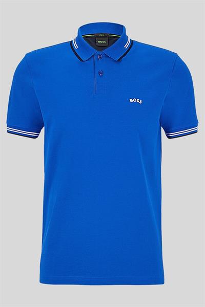 Boss Slim Fit Paul Curved Polo Yaka T-Shirt Mavi 432