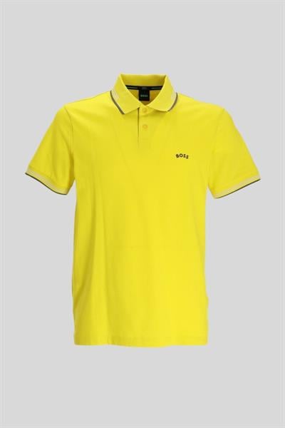 Boss Slim Fit Paul Curved Polo Yaka T-Shirt Sarı