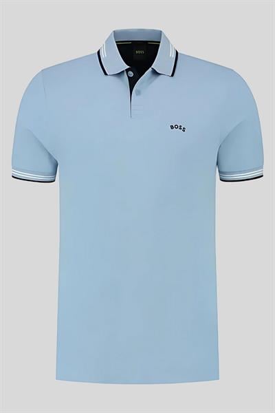 Boss Slim Fit Paul Curved Polo Yaka T-Shirt Mavi 498