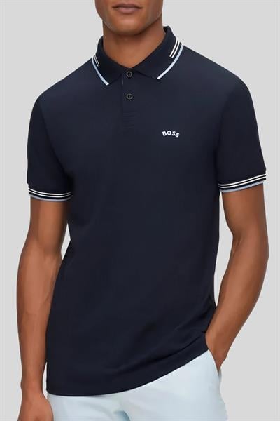 Boss Slim Fit Paul Curved Polo Yaka T-Shirt Lacivert 409