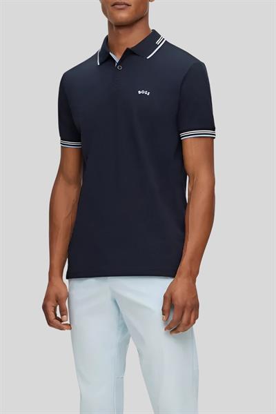 Boss Slim Fit Paul Curved Polo Yaka T-Shirt Lacivert 409