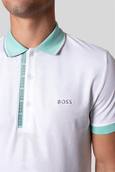Boss Slim Fit Polo Yaka Erkek T-Shirt Beyaz 102