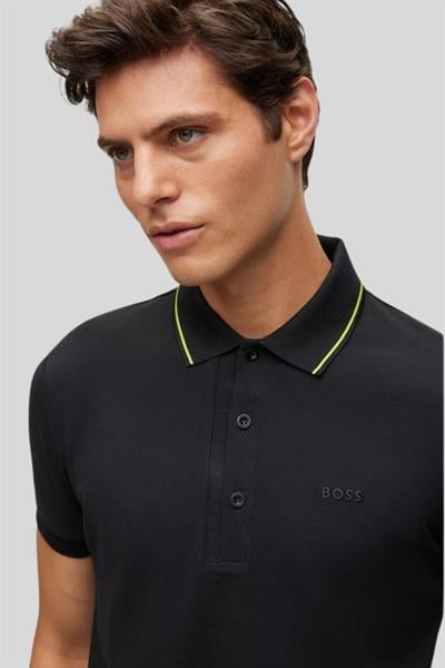 Boss Slim Fit Polo Yaka Erkek T-Shirt Siyah 010