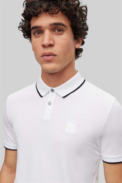 Boss Slim Fit Polo Yaka Erkek T-Shirt Beyaz 100