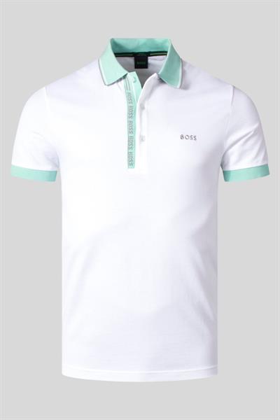 Boss Slim Fit Polo Yaka Erkek T-Shirt Beyaz 102