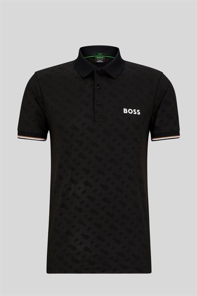 Boss Slim Fit Polo Yaka Erkek T-Shirt Siyah
