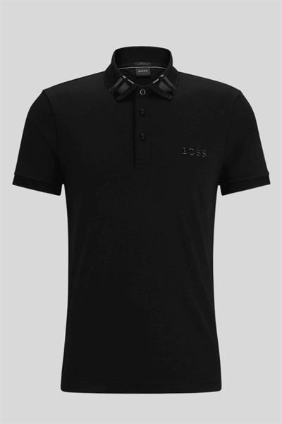 Boss Slim Fit Polo Yaka Erkek T-Shirt Siyah