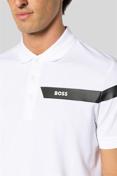 Boss Slim Fit  Polo Yaka Erkek T-Shirt Beyaz 100