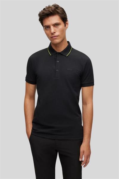 Boss Slim Fit Polo Yaka Erkek T-Shirt Siyah 010