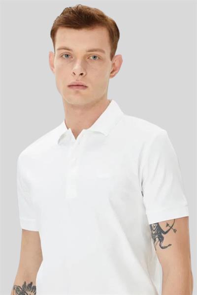 Boss Slim Fit Polo Yaka Erkek T-Shirt Beyaz 100