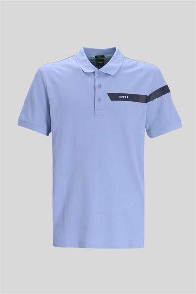 Boss Slim Fit  Polo Yaka Erkek T-Shirt Mavi 498