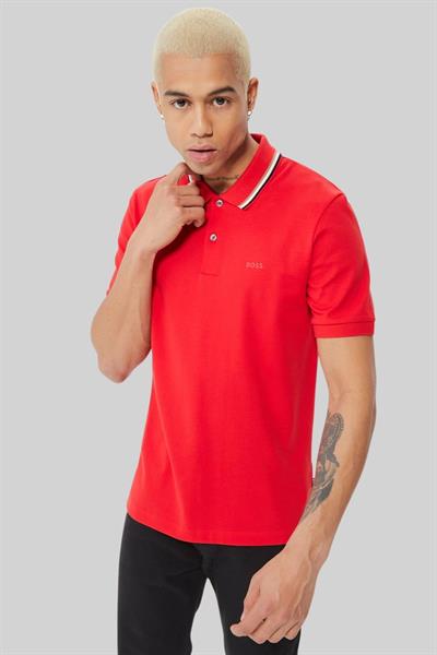 Boss Slim Fit Polo Yaka Erkek T-Shirt Kırmızı 628