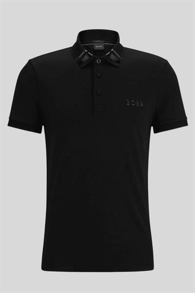 Boss Slim Fit Polo Yaka Erkek T-Shirt Siyah