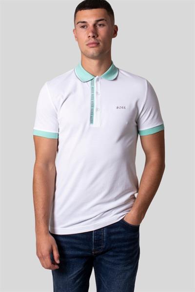 Boss Slim Fit Polo Yaka Erkek T-Shirt Beyaz 102